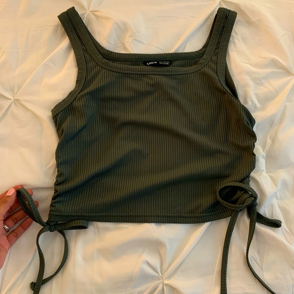 SHEIN Drawstring Side Tank Top